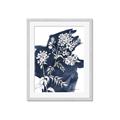 Picture of White fower on blue bkg _GroupedProduct_Rectangle_Portrait_Framed_Matted_