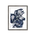 Picture of White fower on blue bkg _GroupedProduct_Rectangle_Portrait_Framed_Matted_