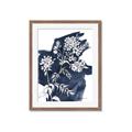Picture of White fower on blue bkg _GroupedProduct_Rectangle_Portrait_Framed_Matted_