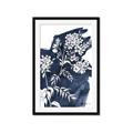 Picture of White fower on blue bkg _GroupedProduct_Rectangle_Portrait_Framed_Matted_