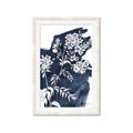 Picture of White fower on blue bkg _GroupedProduct_Rectangle_Portrait_Framed_Matted_