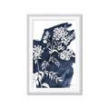 Picture of White fower on blue bkg _GroupedProduct_Rectangle_Portrait_Framed_Matted_