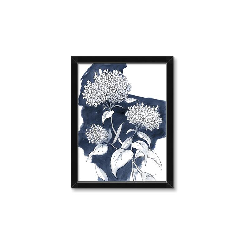 Picture of Hydrangea flower on blue bkg _GroupedProduct_Rectangle_Portrait_Framed_Matted_
