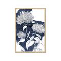 Picture of Hydrangea flower on blue bkg _GroupedProduct_Rectangle_Portrait_Framed_Matted_