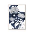 Picture of Hydrangea flower on blue bkg _GroupedProduct_Rectangle_Portrait_Framed_Matted_