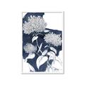 Picture of Hydrangea flower on blue bkg _GroupedProduct_Rectangle_Portrait_Framed_Matted_