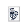 Picture of Hydrangea flower on blue bkg _GroupedProduct_Rectangle_Portrait_Framed_Matted_