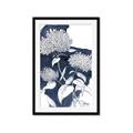 Picture of Hydrangea flower on blue bkg _GroupedProduct_Rectangle_Portrait_Framed_Matted_