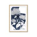 Picture of Hydrangea flower on blue bkg _GroupedProduct_Rectangle_Portrait_Framed_Matted_