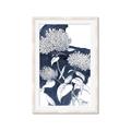 Picture of Hydrangea flower on blue bkg _GroupedProduct_Rectangle_Portrait_Framed_Matted_