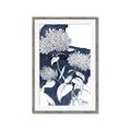 Picture of Hydrangea flower on blue bkg _GroupedProduct_Rectangle_Portrait_Framed_Matted_