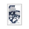Picture of Hydrangea flower on blue bkg _GroupedProduct_Rectangle_Portrait_Framed_Matted_
