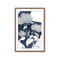 Picture of Hydrangea flower on blue bkg _GroupedProduct_Rectangle_Portrait_Framed_Matted_