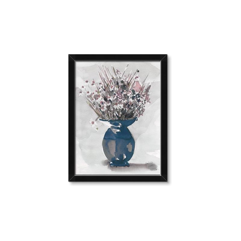 Picture of Blue Pot of Daisies _GroupedProduct_Rectangle_Portrait_Framed_Matted_