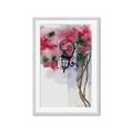 Picture of Red Floral Lamp _GroupedProduct_Rectangle_Portrait_Framed_Matted_