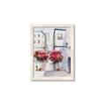 Picture of Red Floral Buildings _GroupedProduct_Rectangle_Portrait_Framed_Matted_