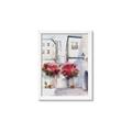 Picture of Red Floral Buildings _GroupedProduct_Rectangle_Portrait_Framed_Matted_