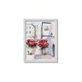 Picture of Red Floral Buildings _GroupedProduct_Rectangle_Portrait_Framed_Matted_