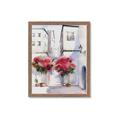 Picture of Red Floral Buildings _GroupedProduct_Rectangle_Portrait_Framed_Matted_