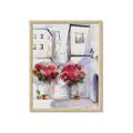 Picture of Red Floral Buildings _GroupedProduct_Rectangle_Portrait_Framed_Matted_