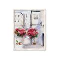 Picture of Red Floral Buildings _GroupedProduct_Rectangle_Portrait_Framed_Matted_