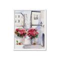 Picture of Red Floral Buildings _GroupedProduct_Rectangle_Portrait_Framed_Matted_
