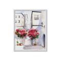 Picture of Red Floral Buildings _GroupedProduct_Rectangle_Portrait_Framed_Matted_