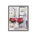 Picture of Red Floral Buildings _GroupedProduct_Rectangle_Portrait_Framed_Matted_