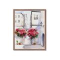 Picture of Red Floral Buildings _GroupedProduct_Rectangle_Portrait_Framed_Matted_