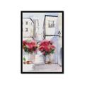Picture of Red Floral Buildings _GroupedProduct_Rectangle_Portrait_Framed_Matted_