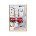 Picture of Red Floral Buildings _GroupedProduct_Rectangle_Portrait_Framed_Matted_