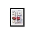 Picture of Red Floral Buildings _GroupedProduct_Rectangle_Portrait_Framed_Matted_