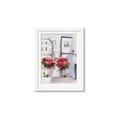 Picture of Red Floral Buildings _GroupedProduct_Rectangle_Portrait_Framed_Matted_