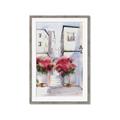 Picture of Red Floral Buildings _GroupedProduct_Rectangle_Portrait_Framed_Matted_