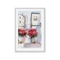 Picture of Red Floral Buildings _GroupedProduct_Rectangle_Portrait_Framed_Matted_
