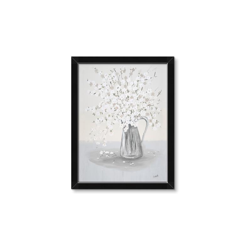 Picture of White Pretty Flower  Neutral _GroupedProduct_Rectangle_Portrait_Framed_Matted_