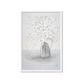 Picture of White Pretty Flower  Neutral _GroupedProduct_Rectangle_Portrait_Framed_Matted_