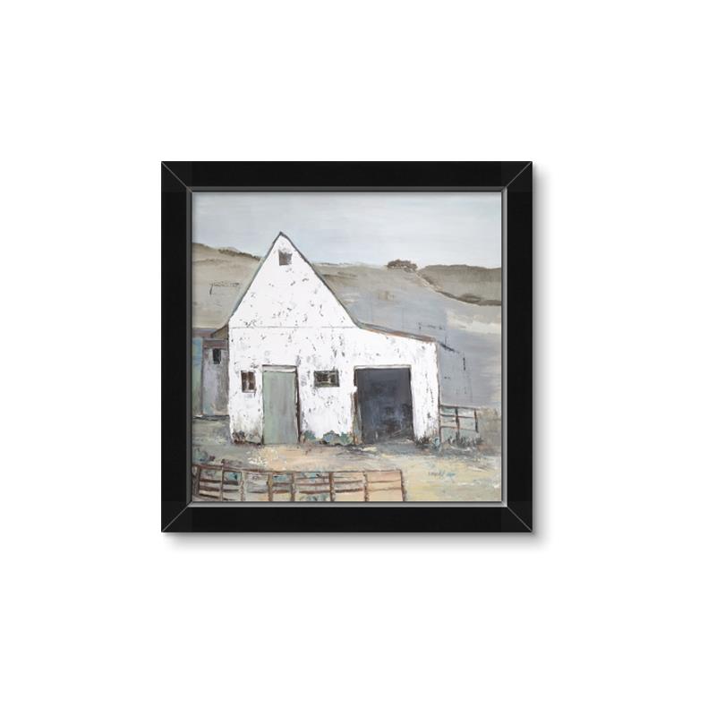 Picture of Barn with fence _GroupedProduct_Square_Framed_Matted_