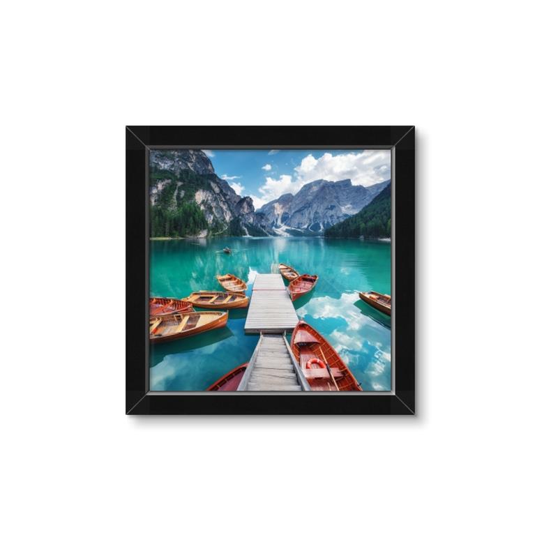 Picture of Boats on Lake _GroupedProduct_Square_Photography _GroupedProduct_Square_Framed_Matted_