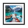Picture of Boats on Lake _GroupedProduct_Square_Photography _GroupedProduct_Square_Framed_Matted_
