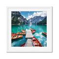 Picture of Boats on Lake _GroupedProduct_Square_Photography _GroupedProduct_Square_Framed_Matted_