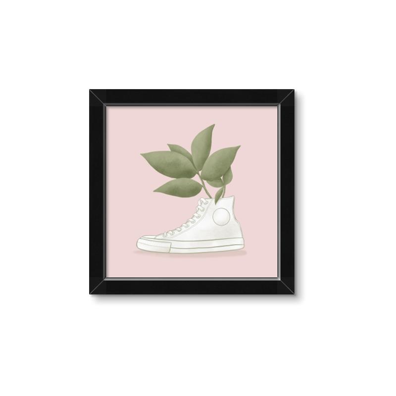 Picture of Plant Shoe Pink _GroupedProduct_Square_Framed_Matted_