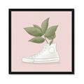 Picture of Plant Shoe Pink _GroupedProduct_Square_Framed_Matted_