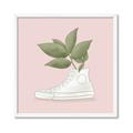 Picture of Plant Shoe Pink _GroupedProduct_Square_Framed_Matted_
