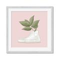 Picture of Plant Shoe Pink _GroupedProduct_Square_Framed_Matted_