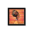 Picture of African Woman on Orange  _GroupedProduct_Square_Framed_Matted_