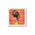 Picture of African Woman on Orange  _GroupedProduct_Square_Framed_Matted_