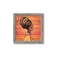 Picture of African Woman on Orange  _GroupedProduct_Square_Framed_Matted_