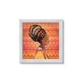Picture of African Woman on Orange  _GroupedProduct_Square_Framed_Matted_