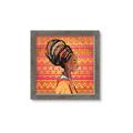 Picture of African Woman on Orange  _GroupedProduct_Square_Framed_Matted_